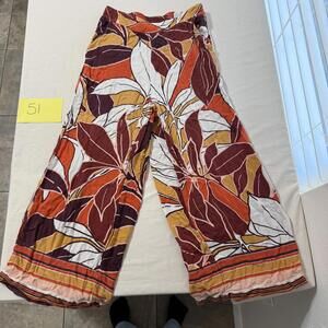 Rahel Zoe Wide Leg Floral Print Woman's Pants